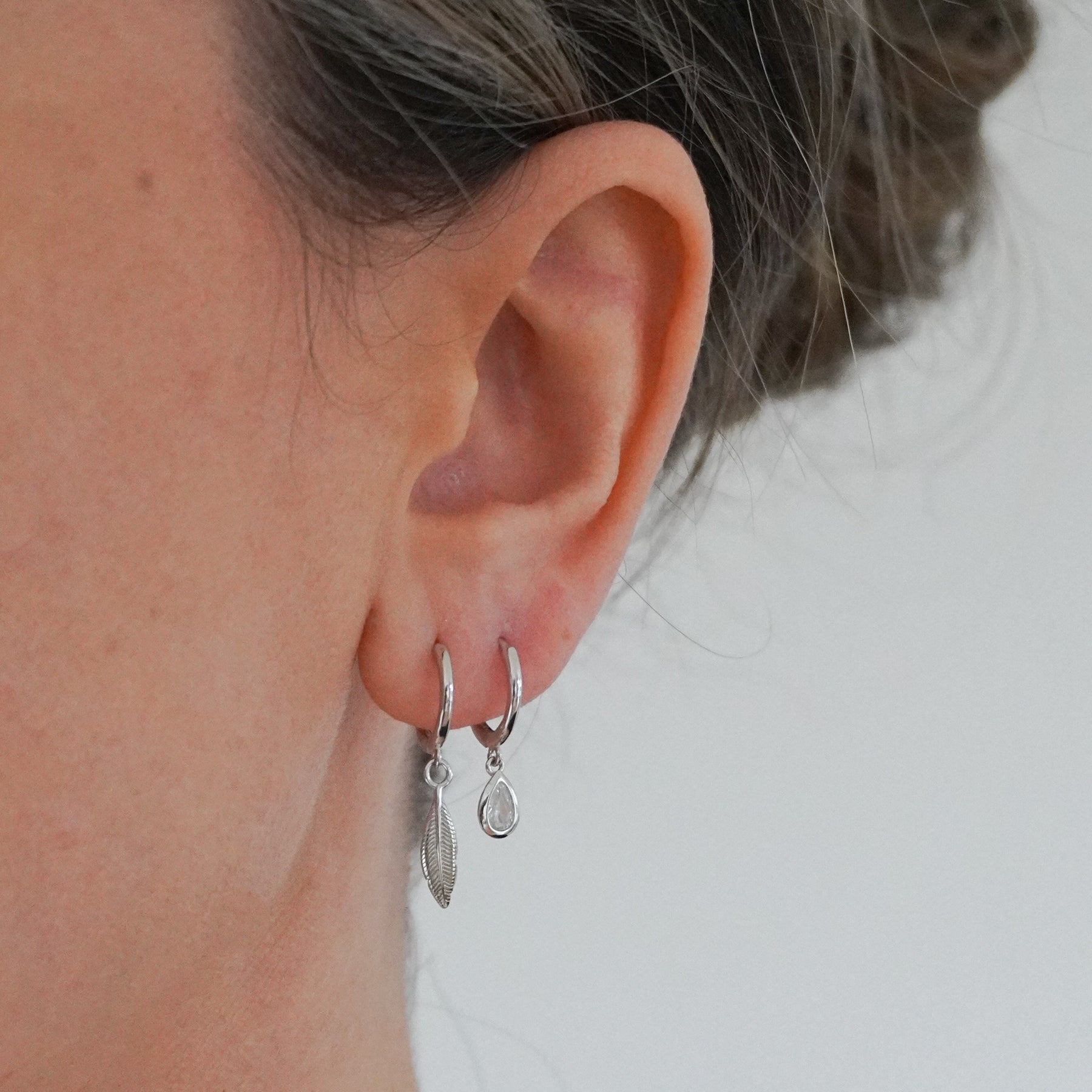 Light Feather Hoops
