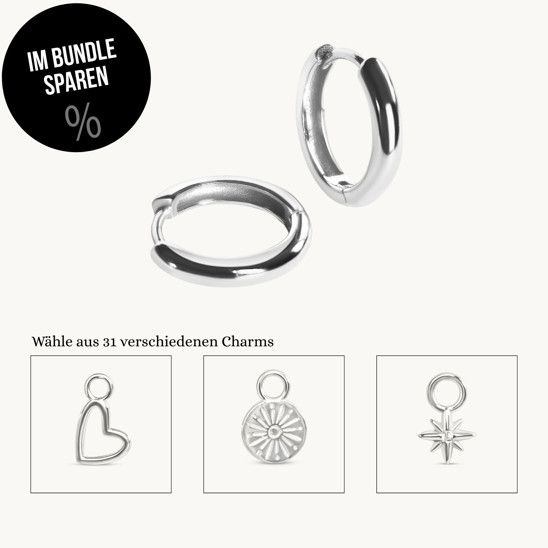 Ohrring Classic Hoop + Charm Bundle