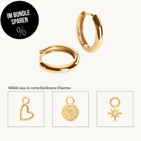 Ohrring Classic Hoop + Charm Bundle