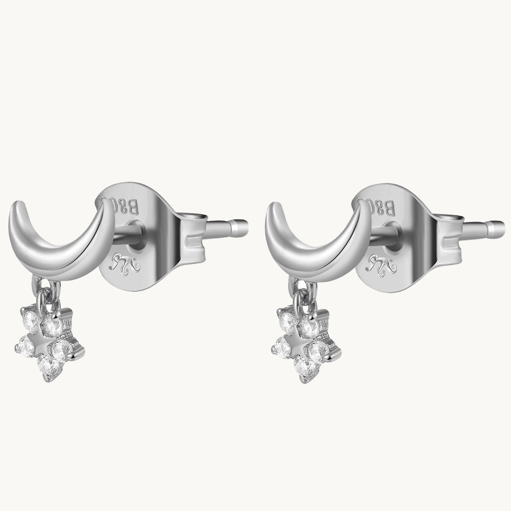 Mond Stern Stecker silber