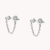 Ohrstecker Kette silber