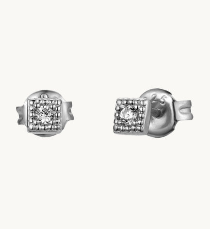 little square stud silber