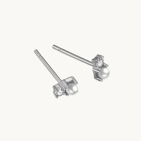 white pearl stud silber